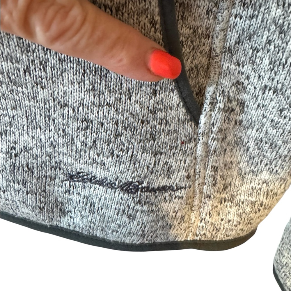 EDDIE BAUER Women's Heathered Gray Sweater Jacket MEDIUM #3 - Picture 4 of 9